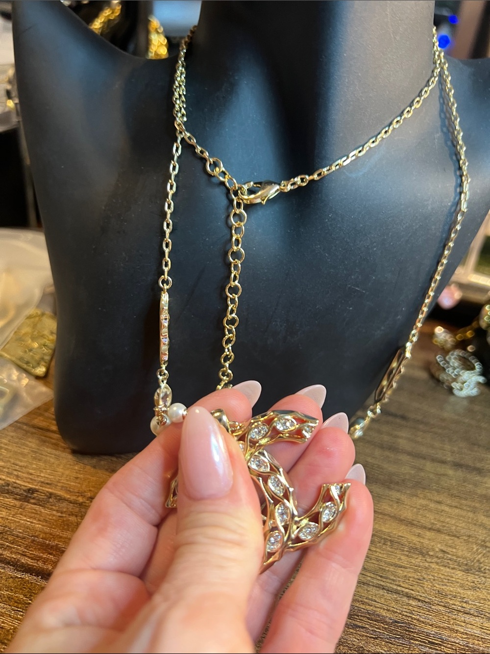 Long Gold Chain Necklace - Fashion Inspired/Upcycled